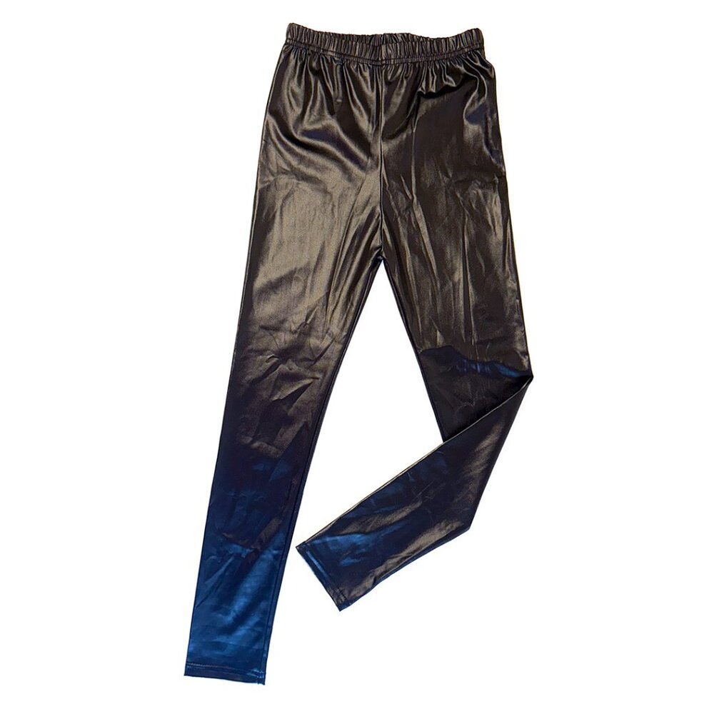 Shiny black leather look leggings - Big Kids’ M/L NWOT